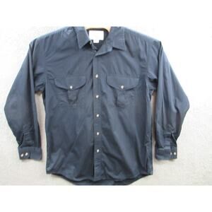Vintage CC Filson Black Men's Large Cotton Button Long Sleeve Shirt